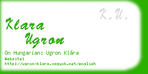 klara ugron business card